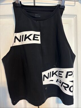 Nike Black and White Logo Crop Tank